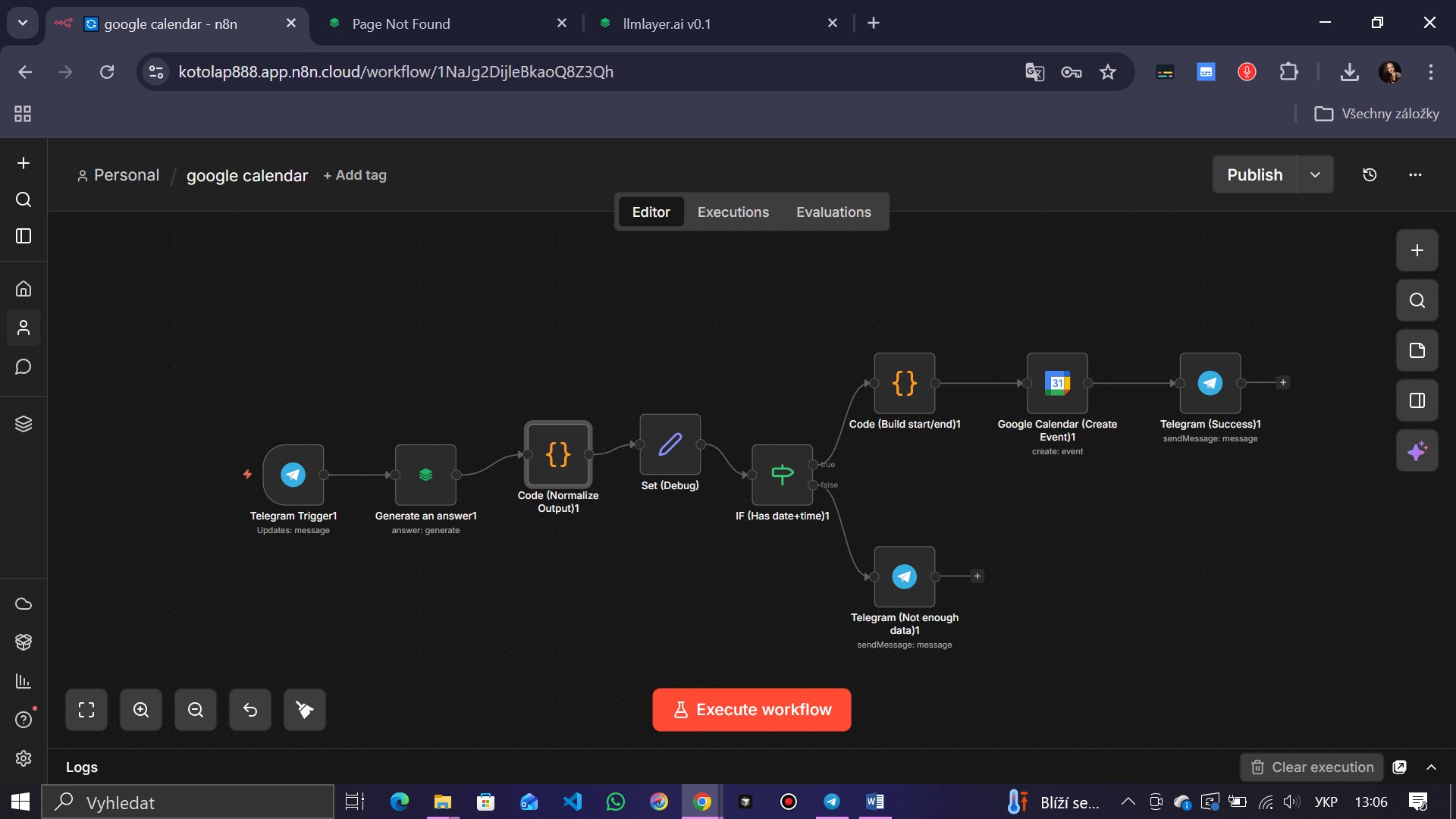 Telegram Conversation: Event Confirmation