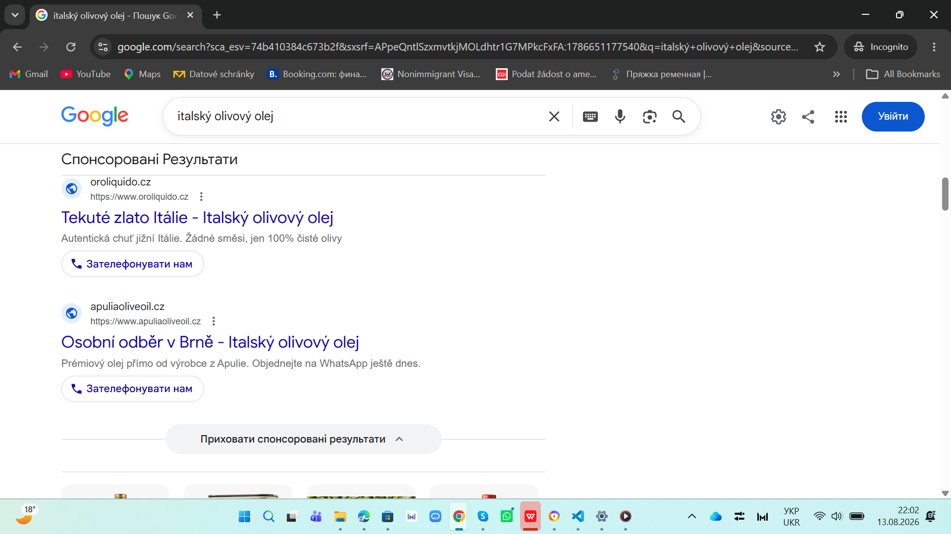 Google search sponsored result